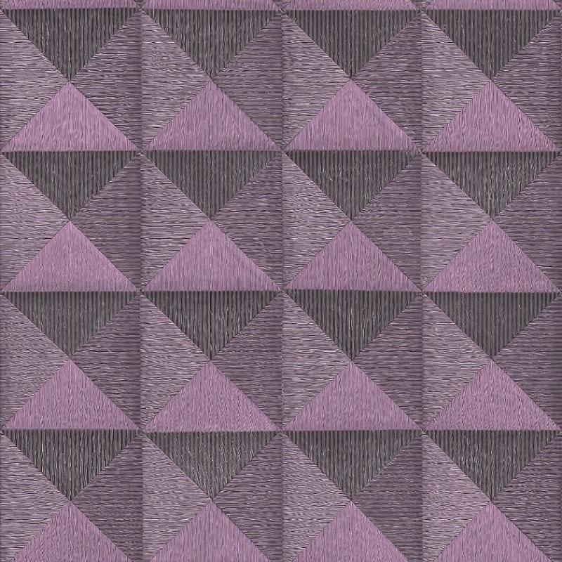 Geometric 3D Effect Metallic Violet Textured Wallpaper