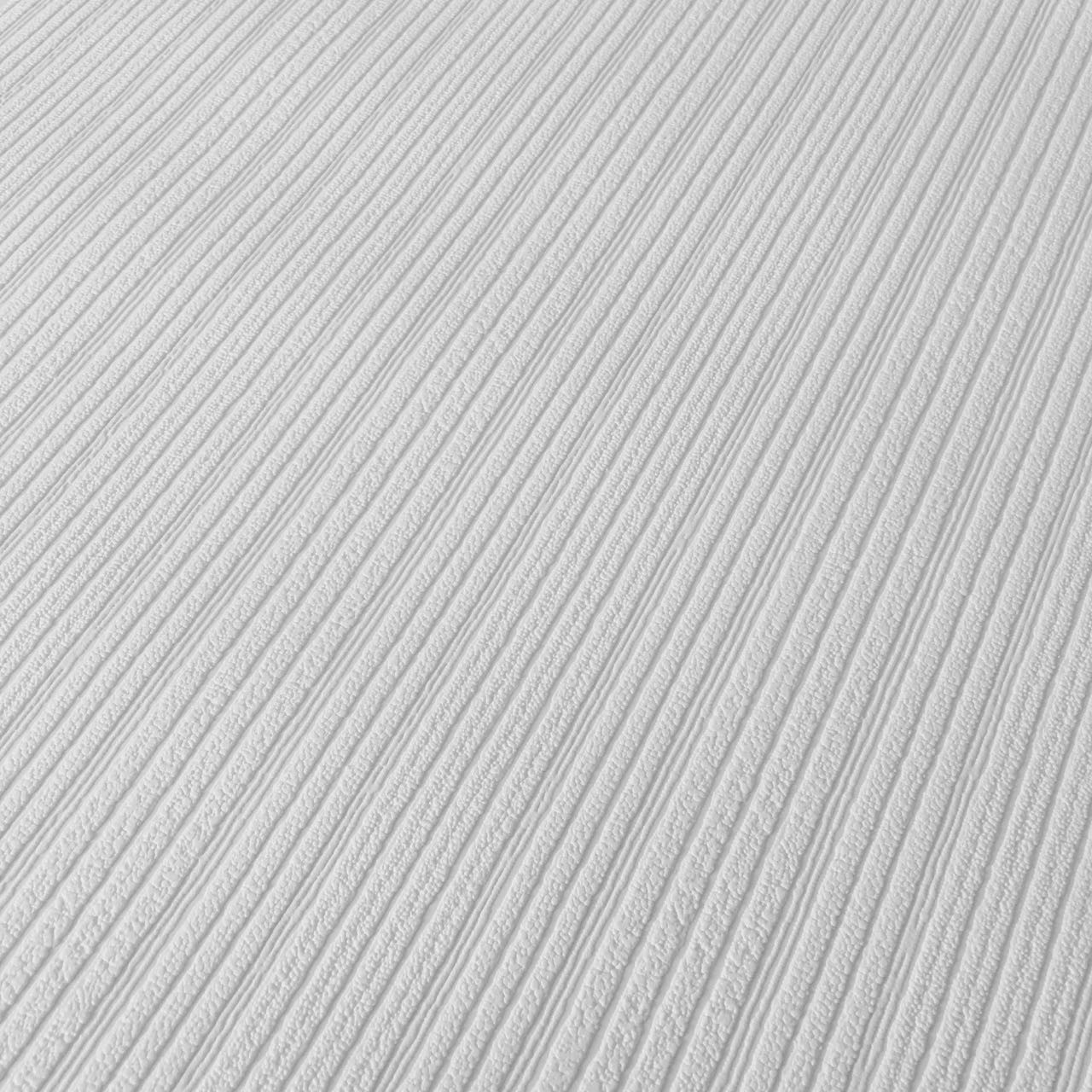 Anaglypta White Corded Stripes Paintable Wallpaper