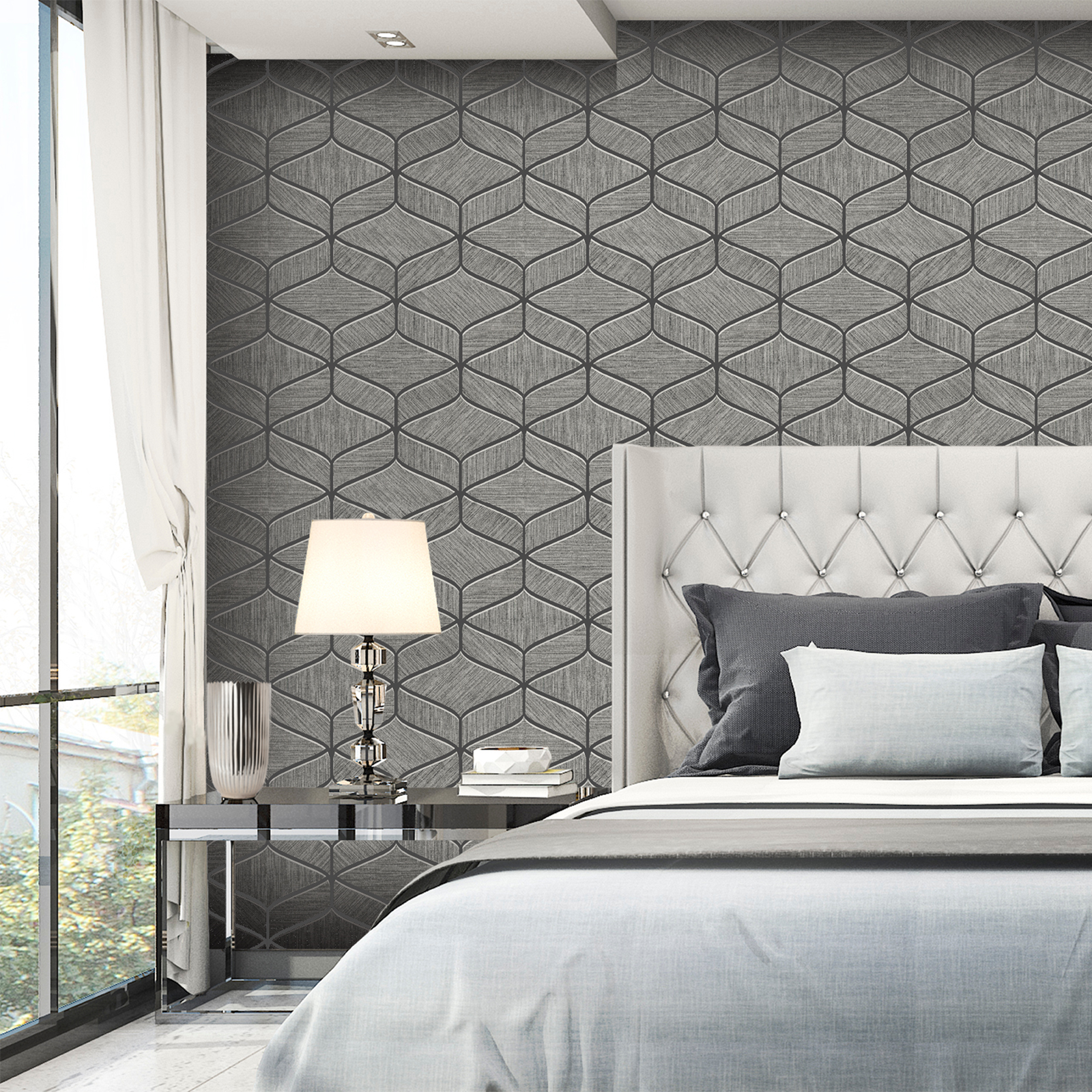 Geometric Charcoal Wallpaper