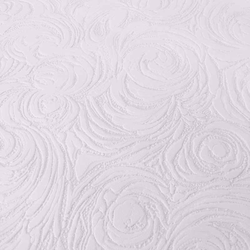 Anaglypta White Rose Swirl Paintable Wallpaper