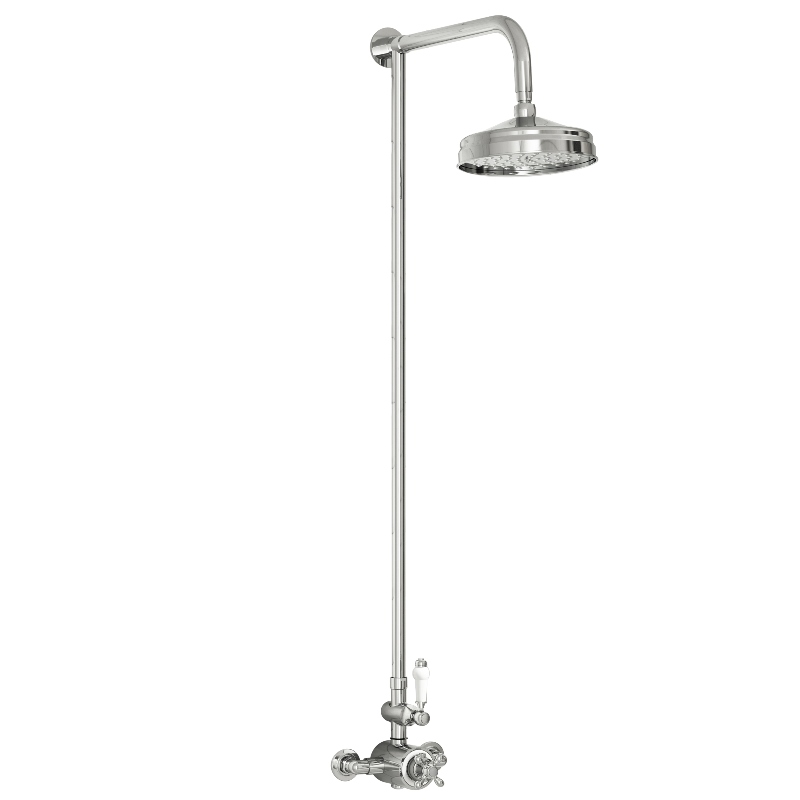 Traditional Rigid Riser Shower With Fixed Head & Handset