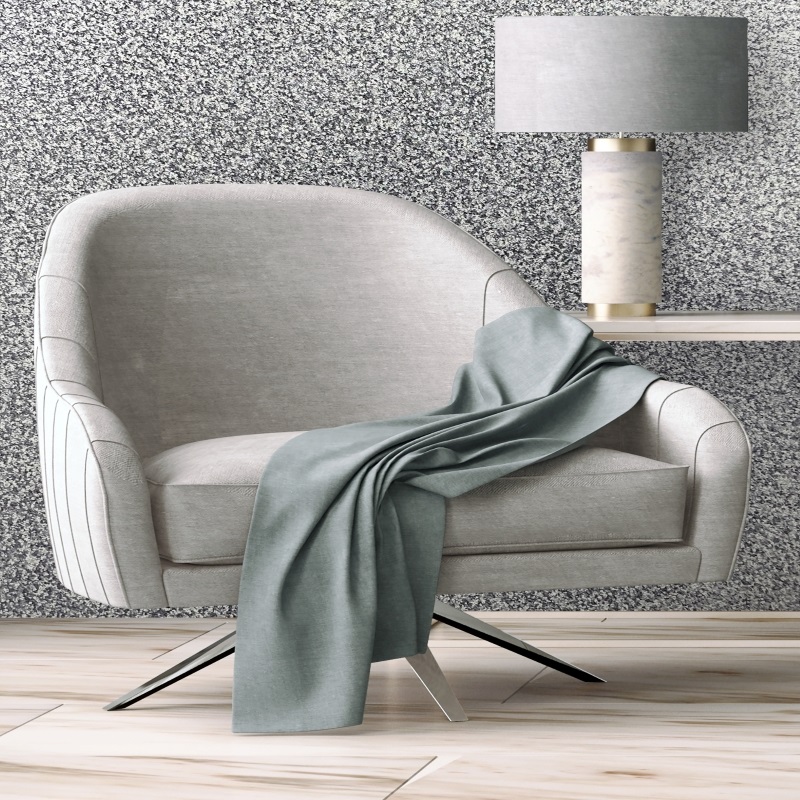Bijou Glitter Texture Silver Wallpaper
