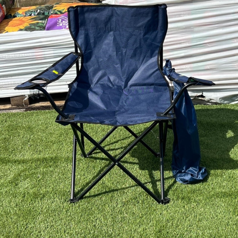 Blue Canvas Chair With Arms