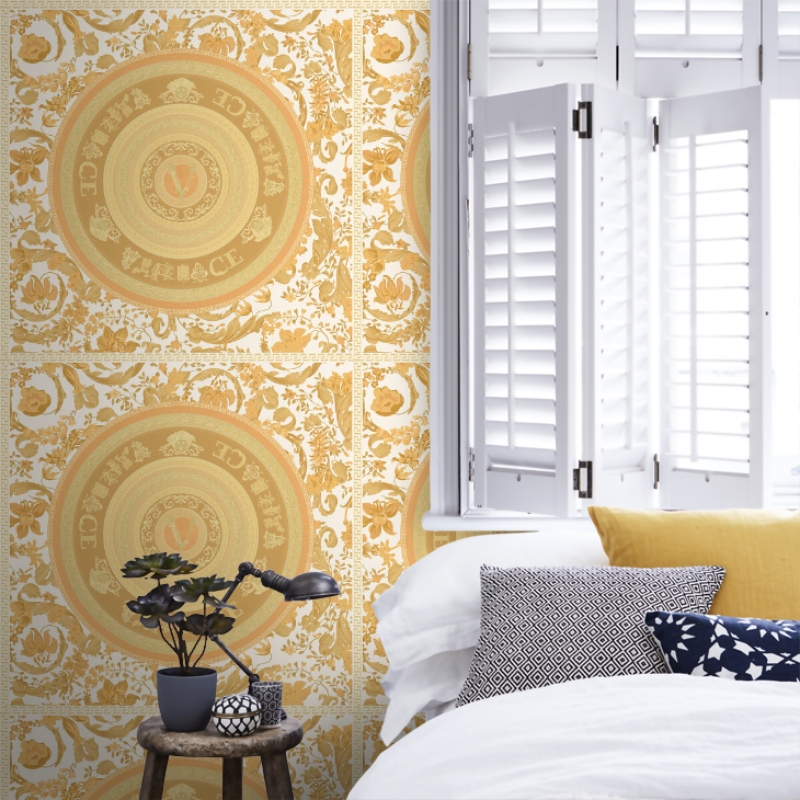 Versace Luxury Designer Panel Baroque Wallpaper 387054