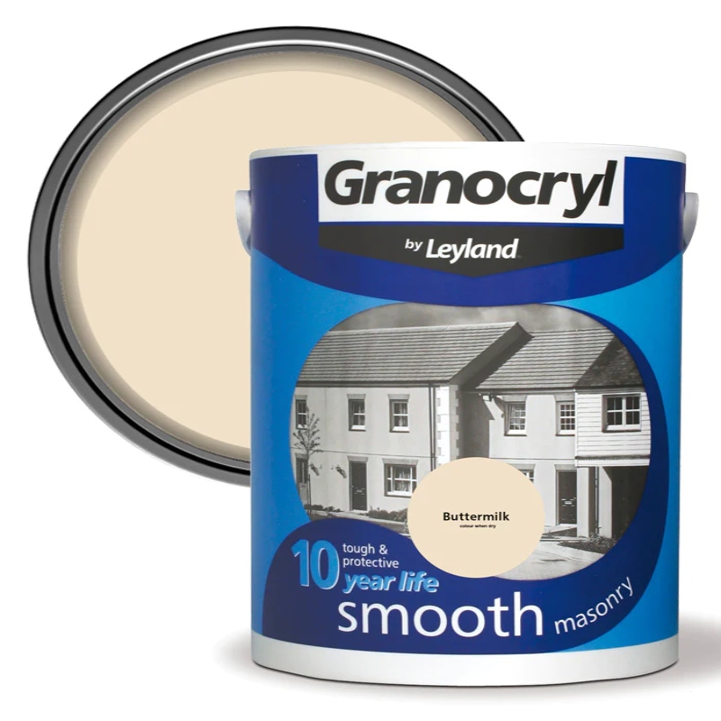 Granocryl Smooth Exterior Butter Milk Masonry Paint 5 Litre