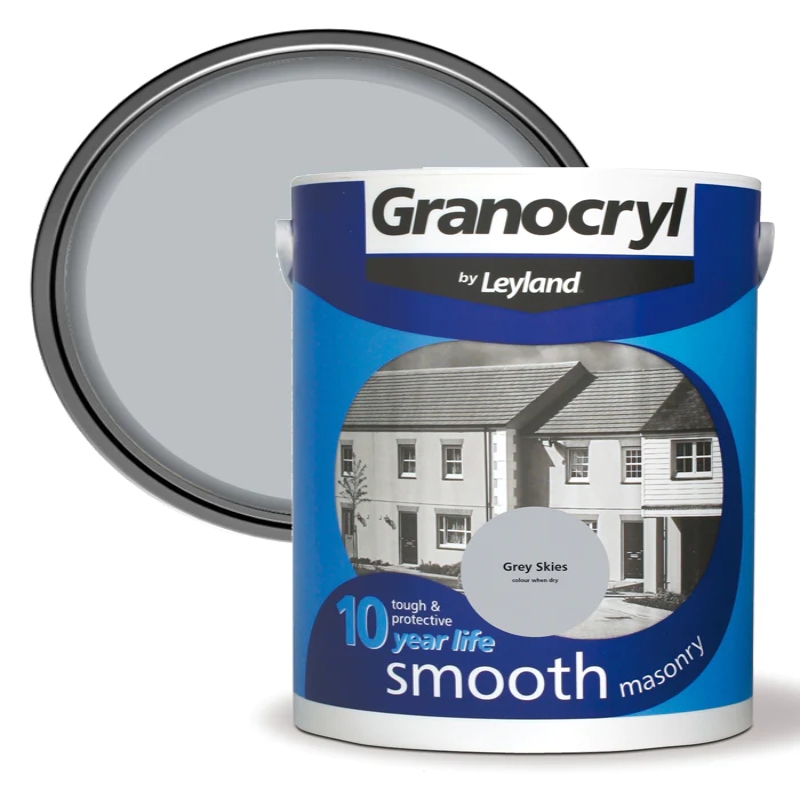 Granocryl Smooth Exterior Grey Skies Masonry Paint 5 Litre