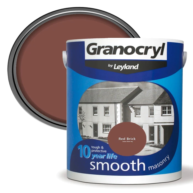 Granocryl Smooth Exterior Red Brick Masonry Paint 5 Litre