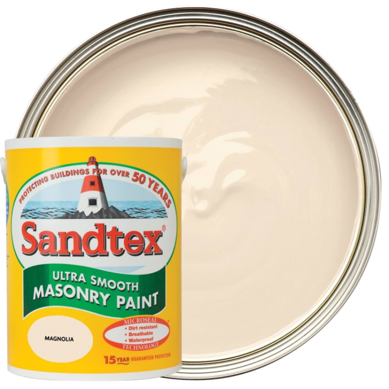 Sandtex Ultra Smooth Magnolia Masonry Paint 5 litre