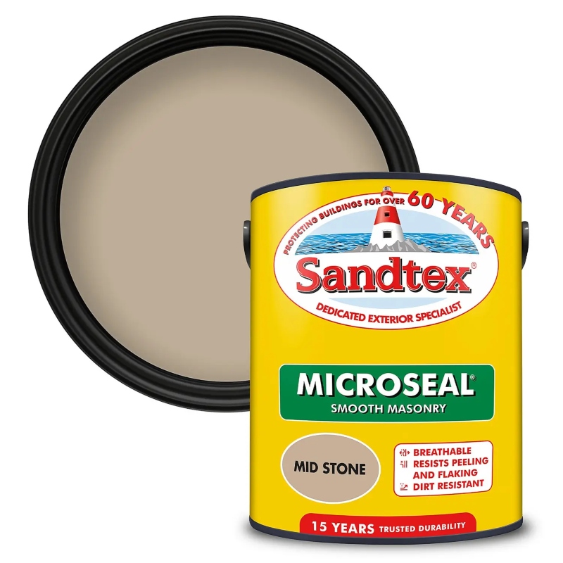 Sandtex Ultra Smooth Mid Stone Masonry Paint 5 litre