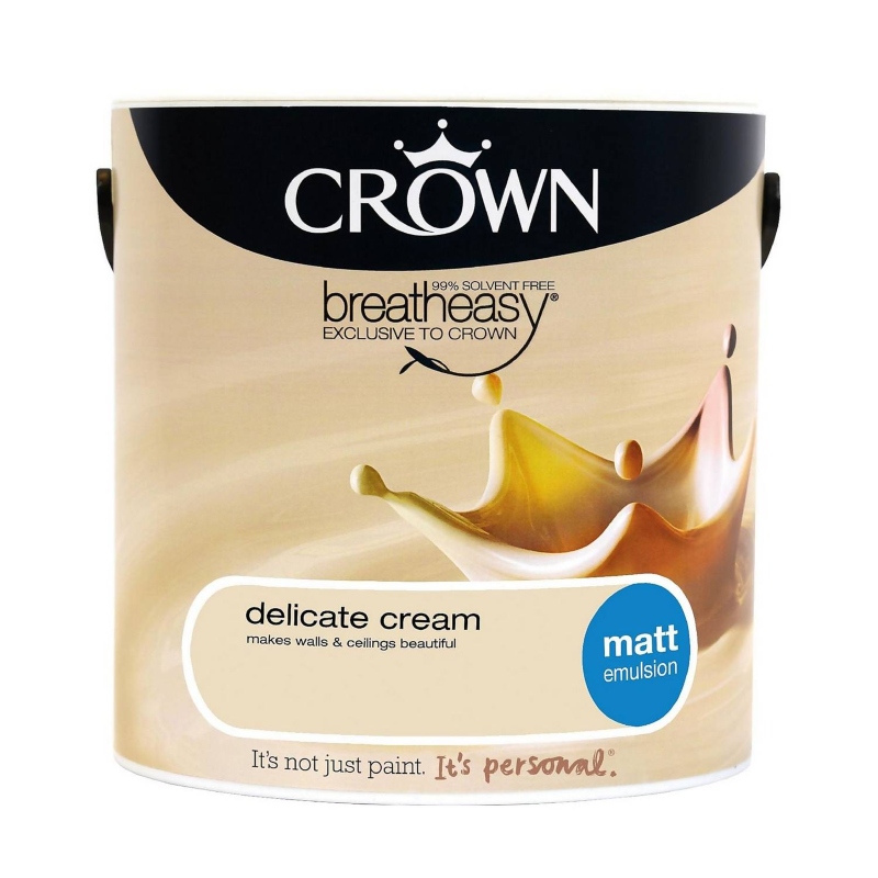 Crown Delicate Cream Matt Emulsion Paint 2.5litre