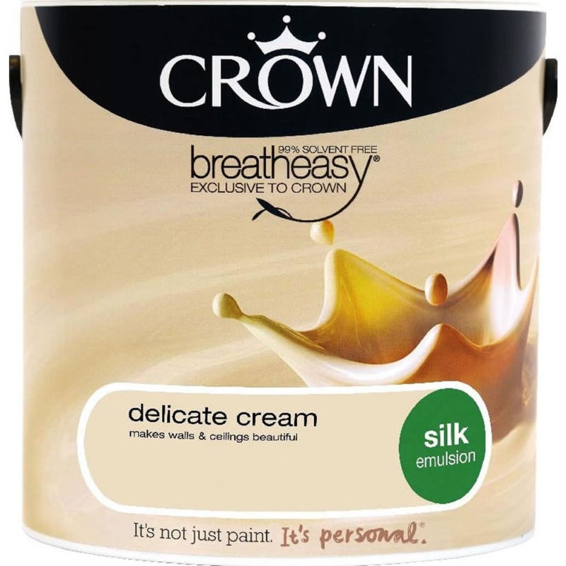 Crown Delicate Cream Silk Emulsion Paint 2.5 Litre