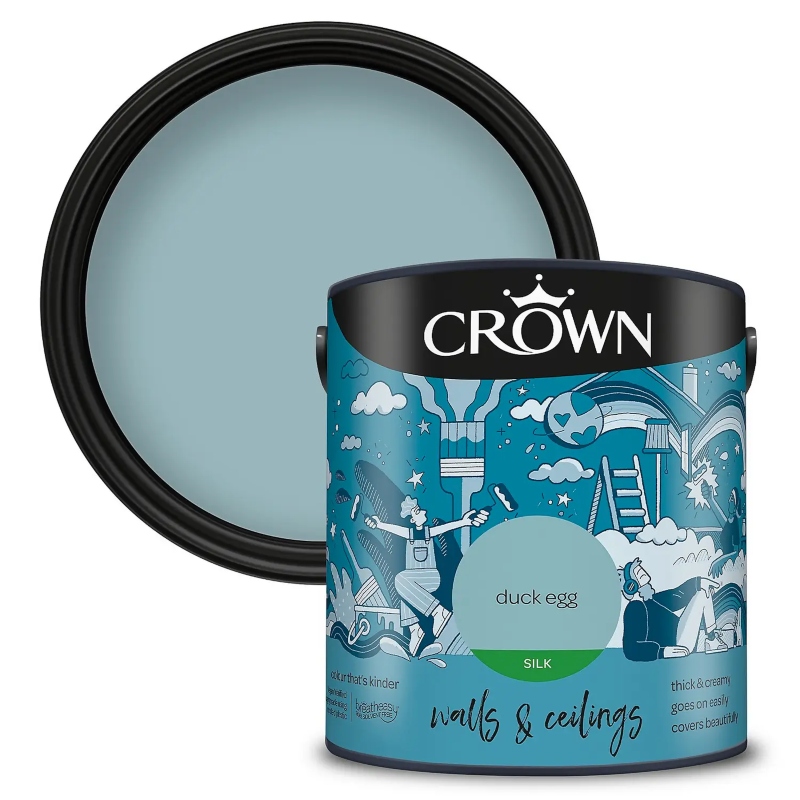 Crown Duck Egg Silk Emulsion Paint 2.5litre