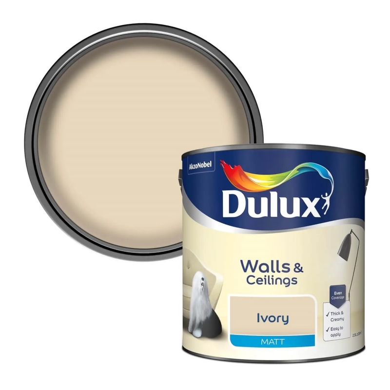 Dulux Ivory Matt Emulsion Paint 2.5litre