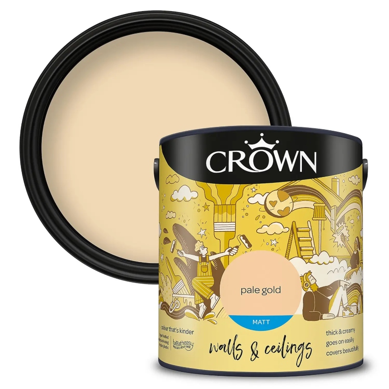 Crown Pale Gold Matt Emulsion Paint 2.5litre