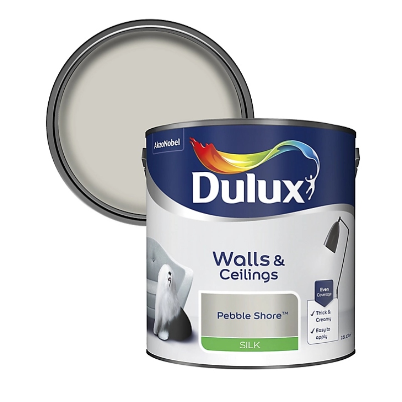 Dulux Pebble Shore Silk Emulsion Paint 2.5 litre