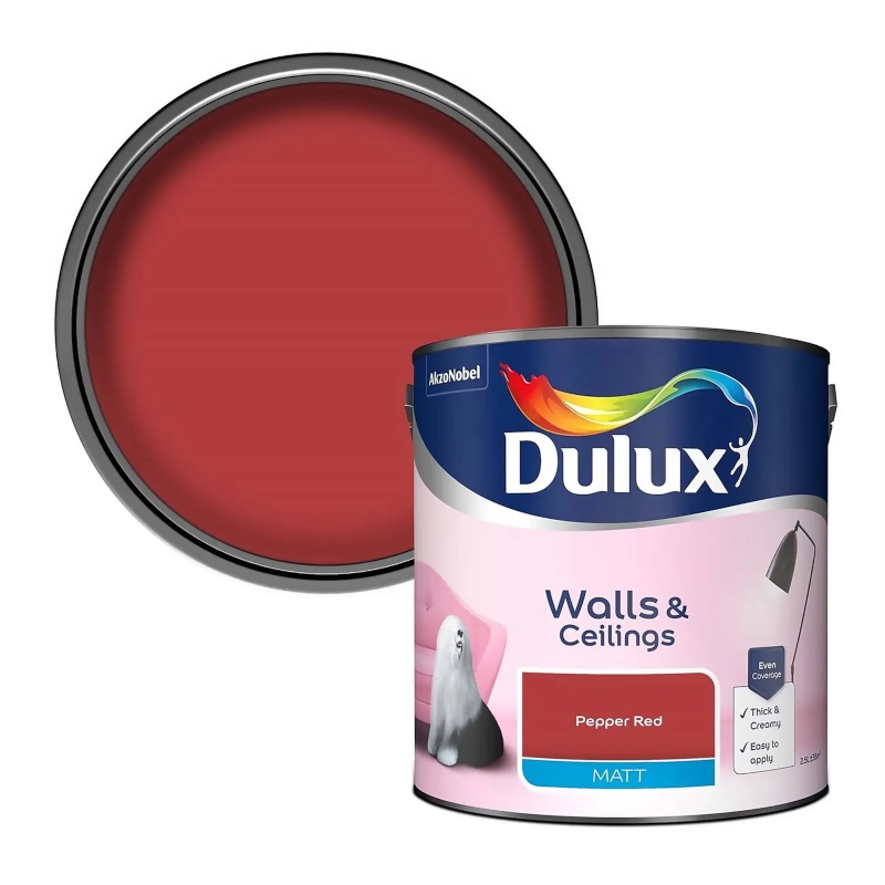 Dulux Pepper Red Matt Emulsion Paint 2.5 litre