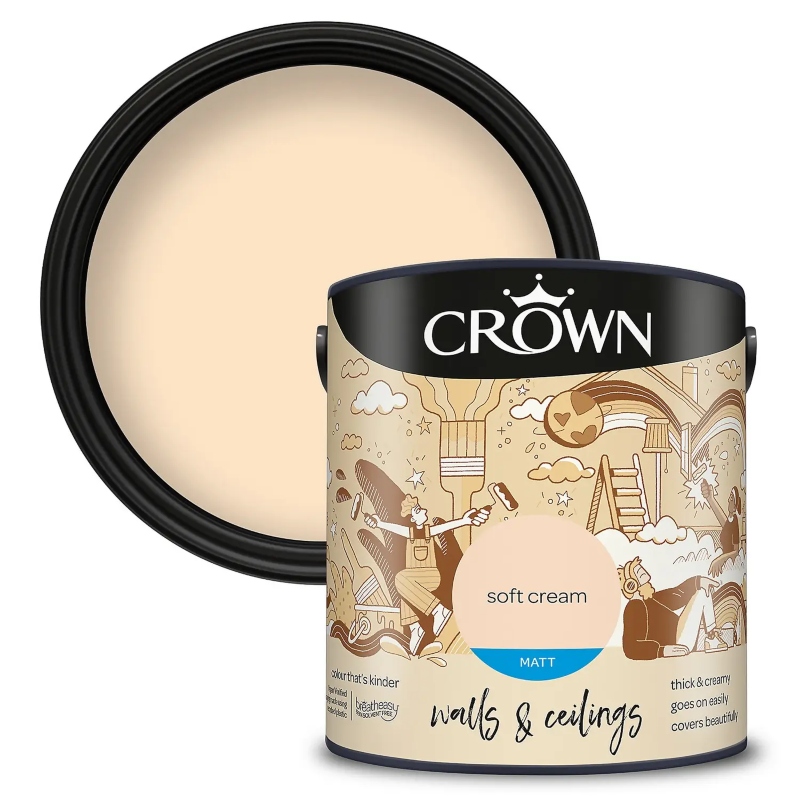 Crown Soft Cream Matt Emulsion Paint 2.5litre