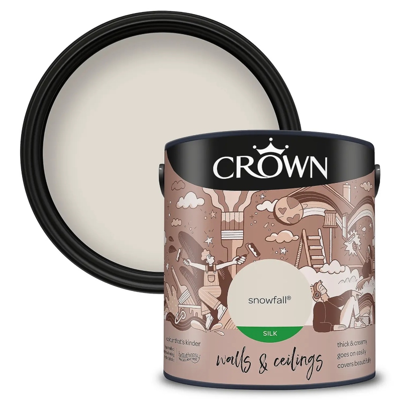 Crown Snowfall Silk Emulsion Paint 2.5litre