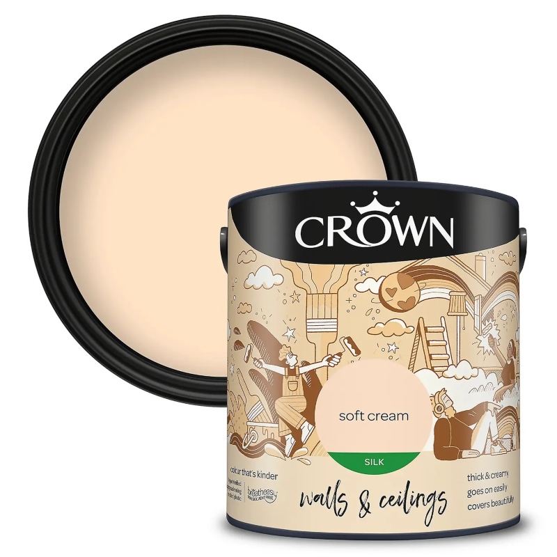 Crown Soft Cream Silk Emulsion Paint 2.5litre