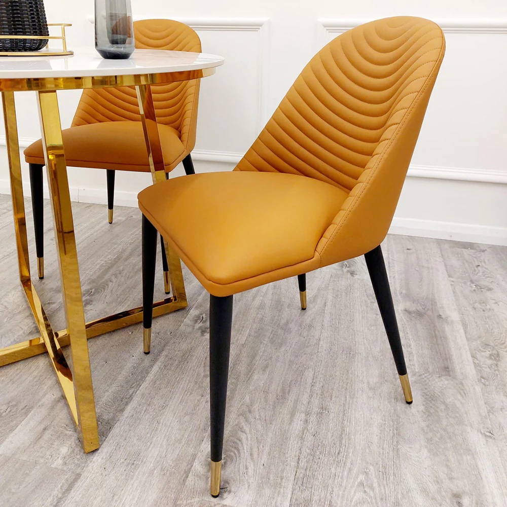 Alba Tan Leather Dining Chair