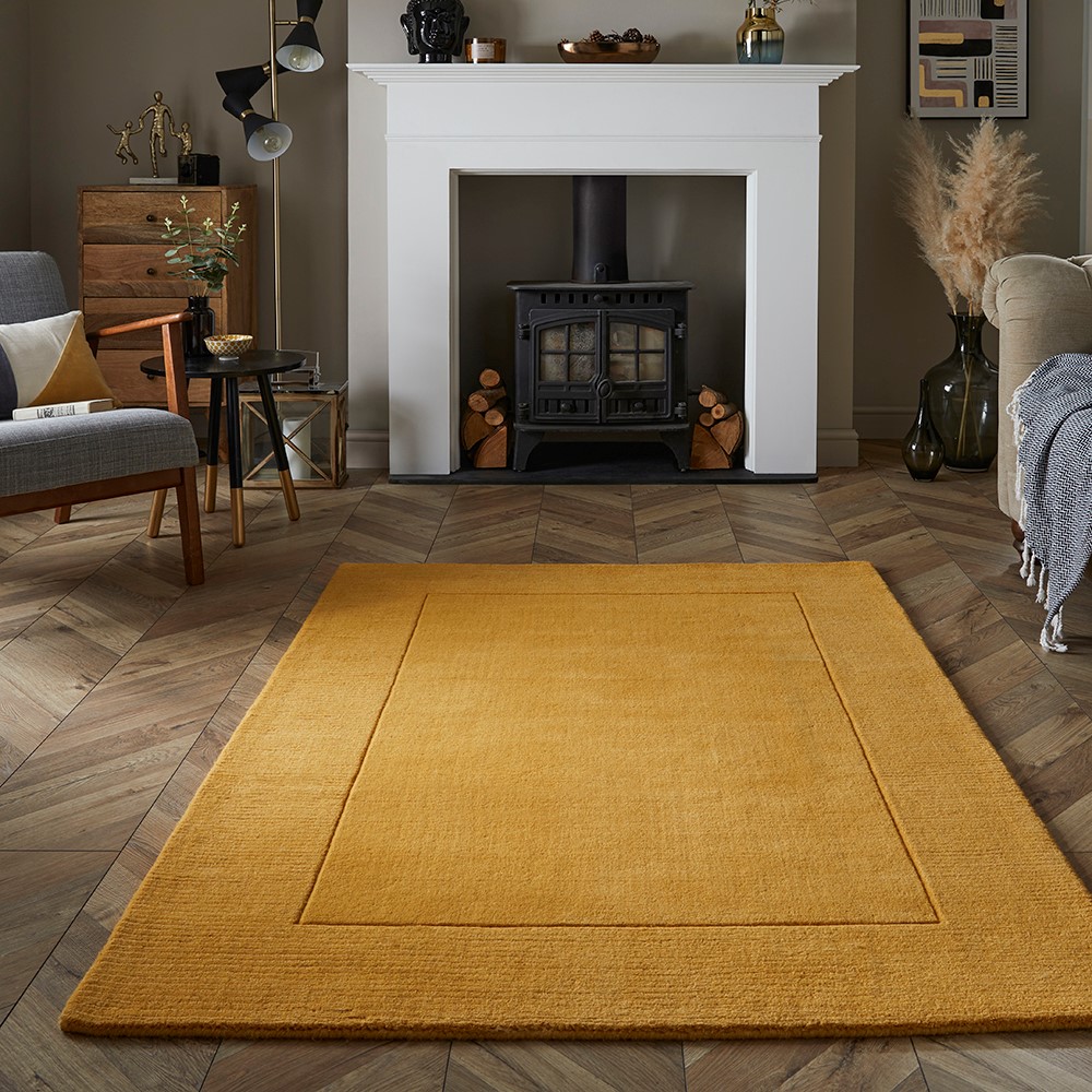 Mayfair Esme Ochre Wool Carpet Rug