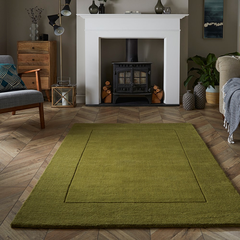 Mayfair Esme Olive Wool Carpet Rug