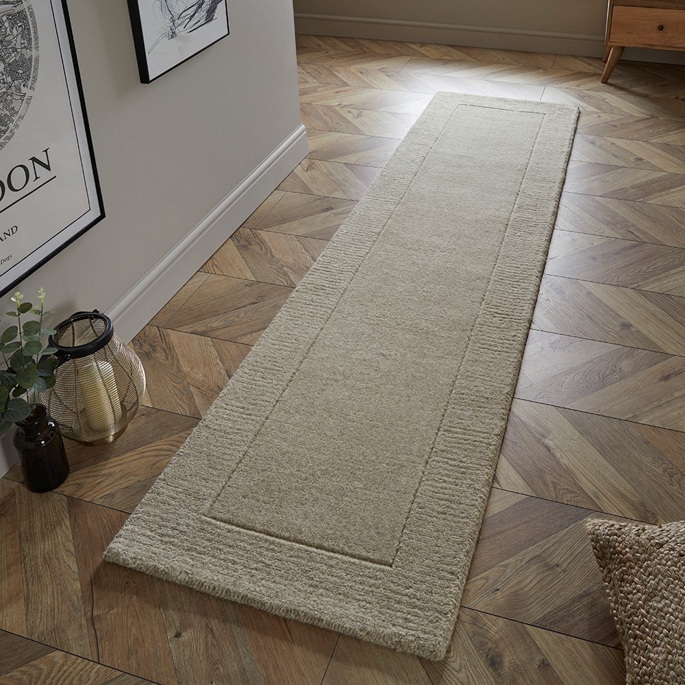 Mayfair Esme Stone Wool Runner Carpet Rug