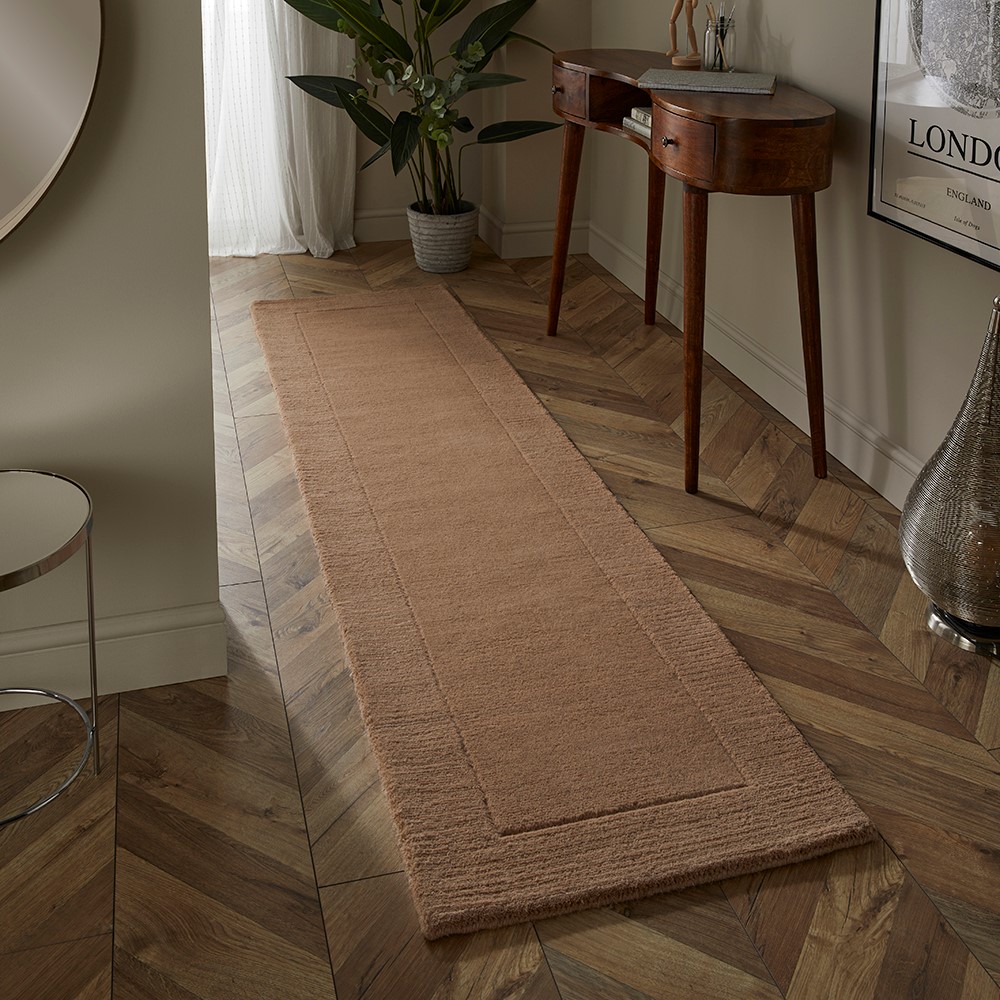 Mayfair Esme Taupe Wool Runner Carpet Rug