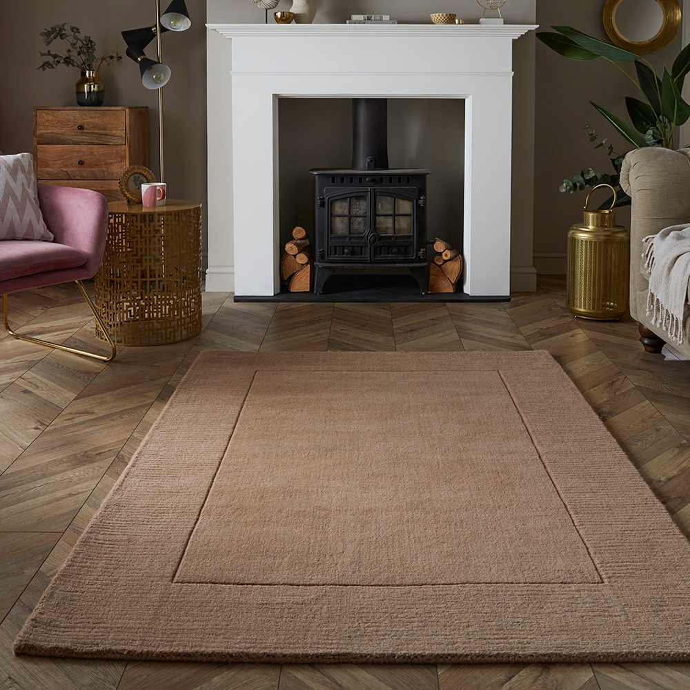 Mayfair Esme Taupe Wool Carpet Rug