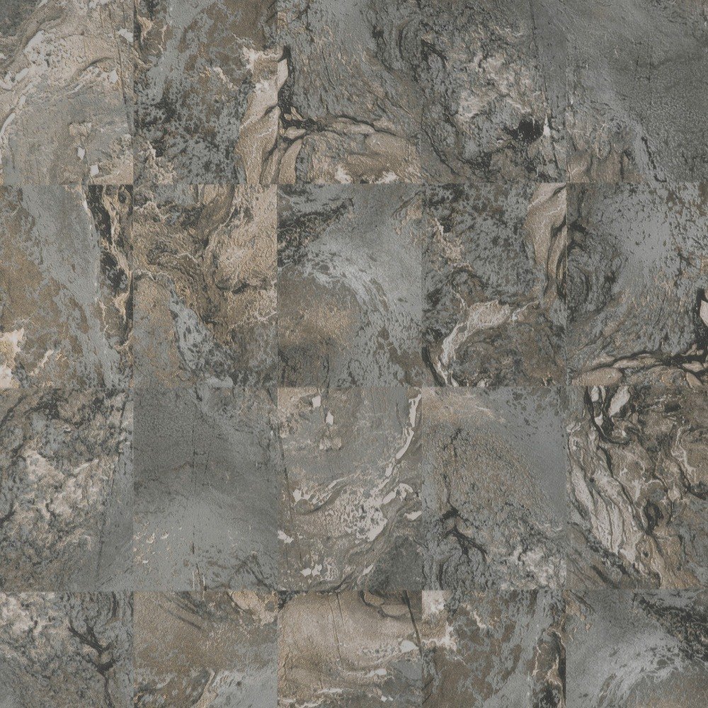 Savona Dark Grey Marble Tile Effect Wallpaper