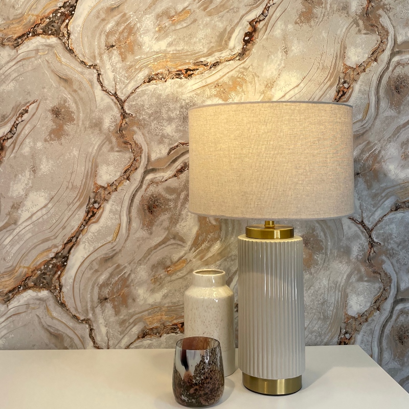 Stone Marble Effect Palmetto Natural Luxury Feature Wallpaper