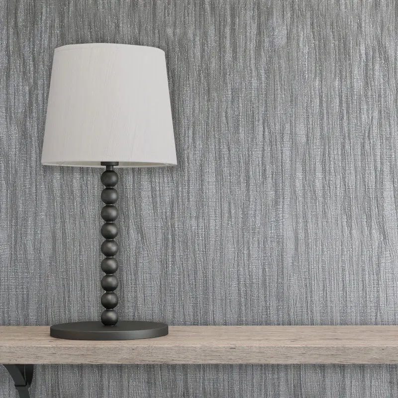 Fabric Texture Silver Glitter Effect Wallpaper