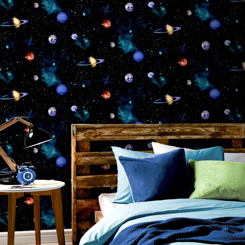 Space Themed Cosmos Charcoal Wallpaper