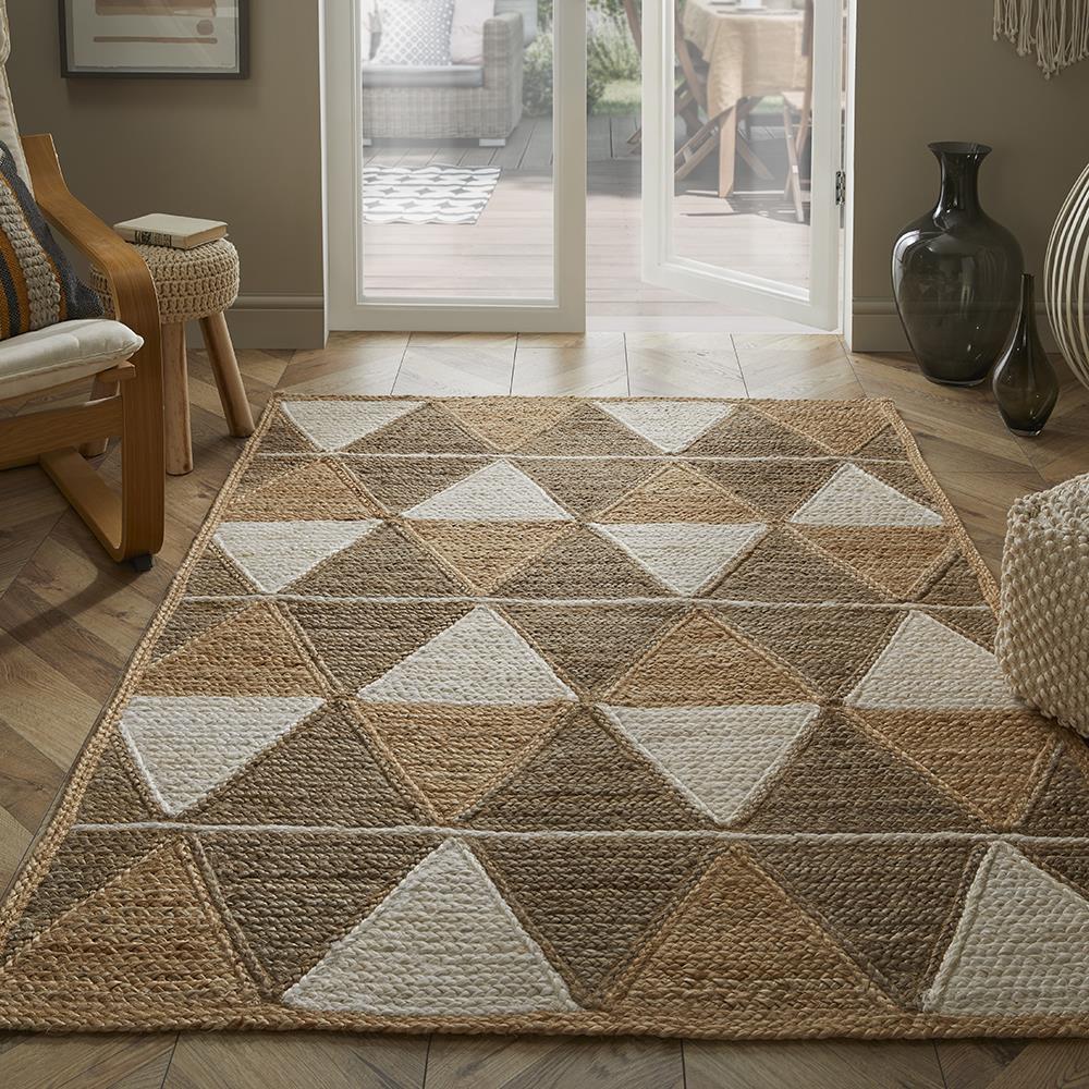 Naturelle Prestbury Natural Geometric Handbraided Carpet Rug