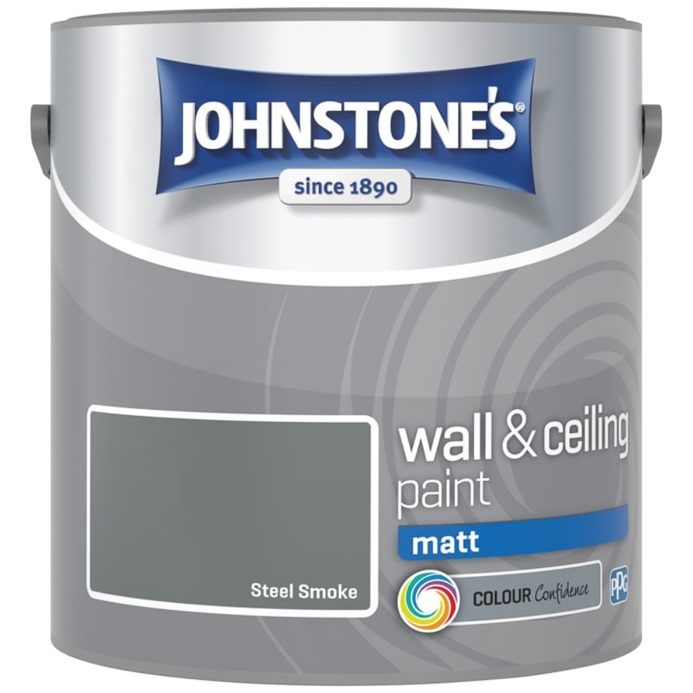 Johnstone’s Steel Smoke Matt Emulsion Paint 2.5litre