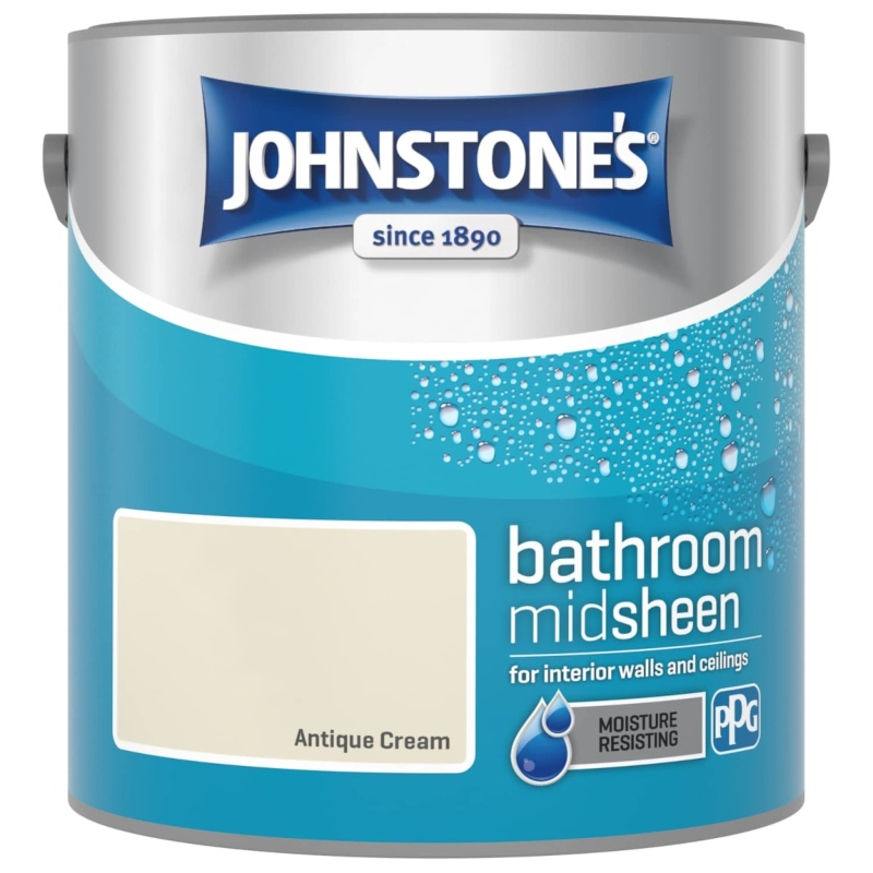 Johnstone’s Antique Cream Bathroom Mid-sheen Emulsion Paint 2.5litre