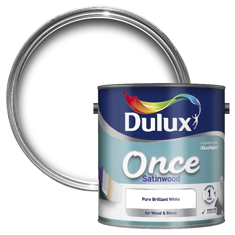 Dulux Once Satinwood Pure Brilliant White 2.5litre