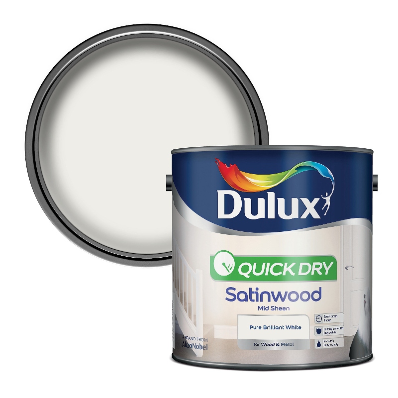 Dulux Quick Dry Satinwood Pure Brilliant White 2.5litre