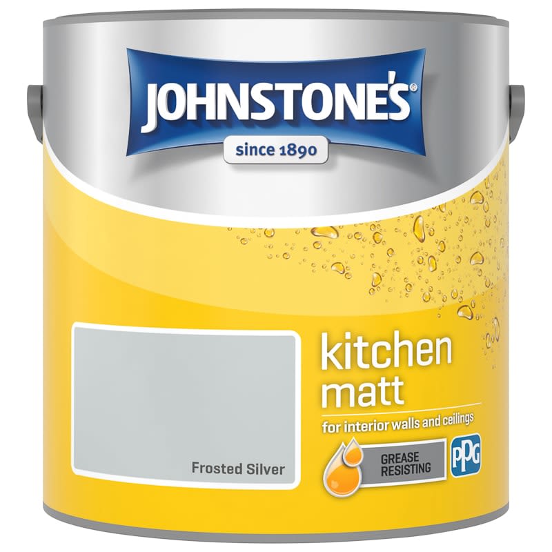 Johnstone’s Frosted Silver Kitchen Matt Emulsion Paint 2.5litre
