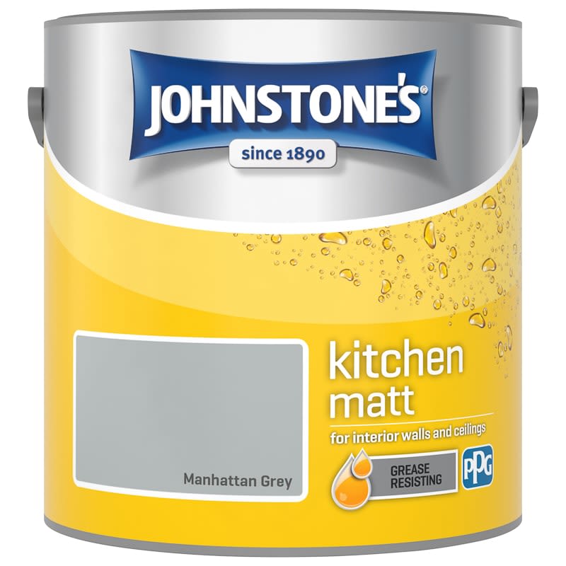 Johnstone’s Manhattan Grey Kitchen Matt Emulsion Paint 2.5litre