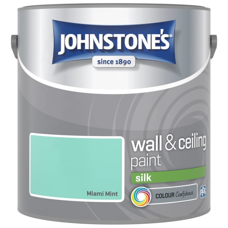 Johnstone’s Silk Miami Mint Emulsion Paint 2.5litre