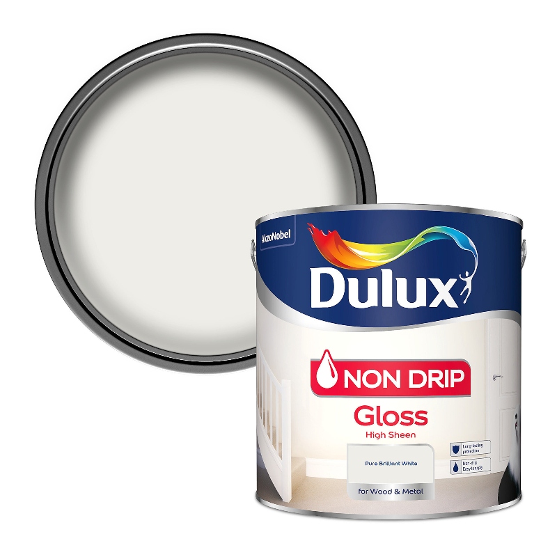 Dulux Non Drip Gloss Pure Brilliant White 2.5litre