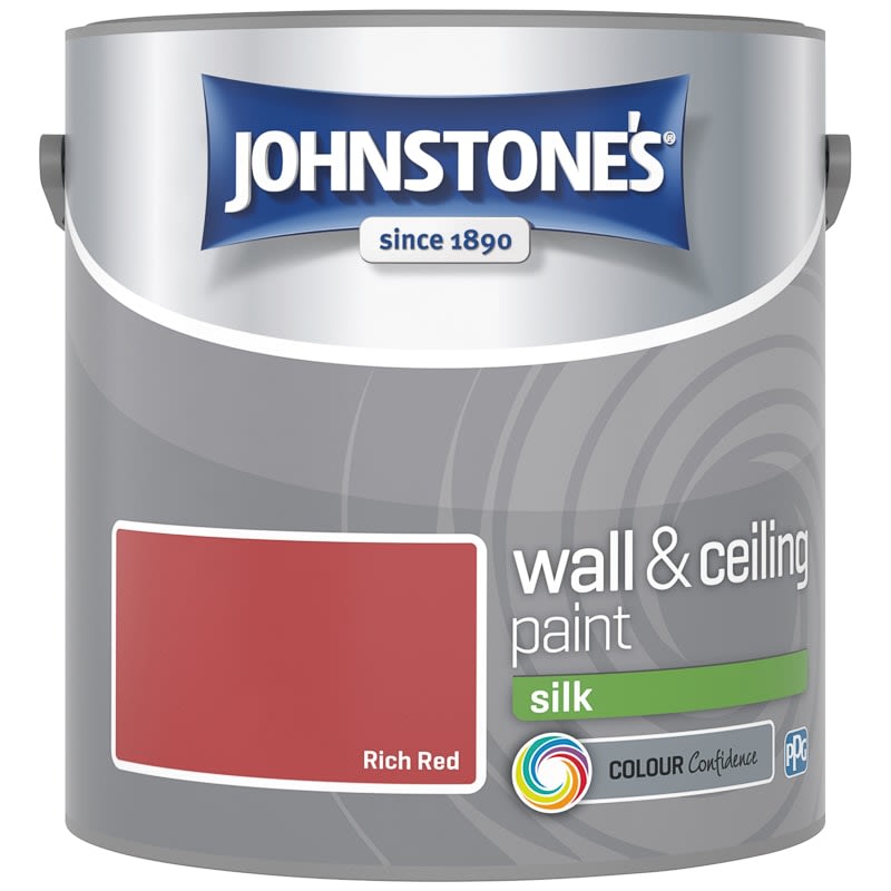 Johnstone’s Rich Red Silk Emulsion Paint 2.5litre