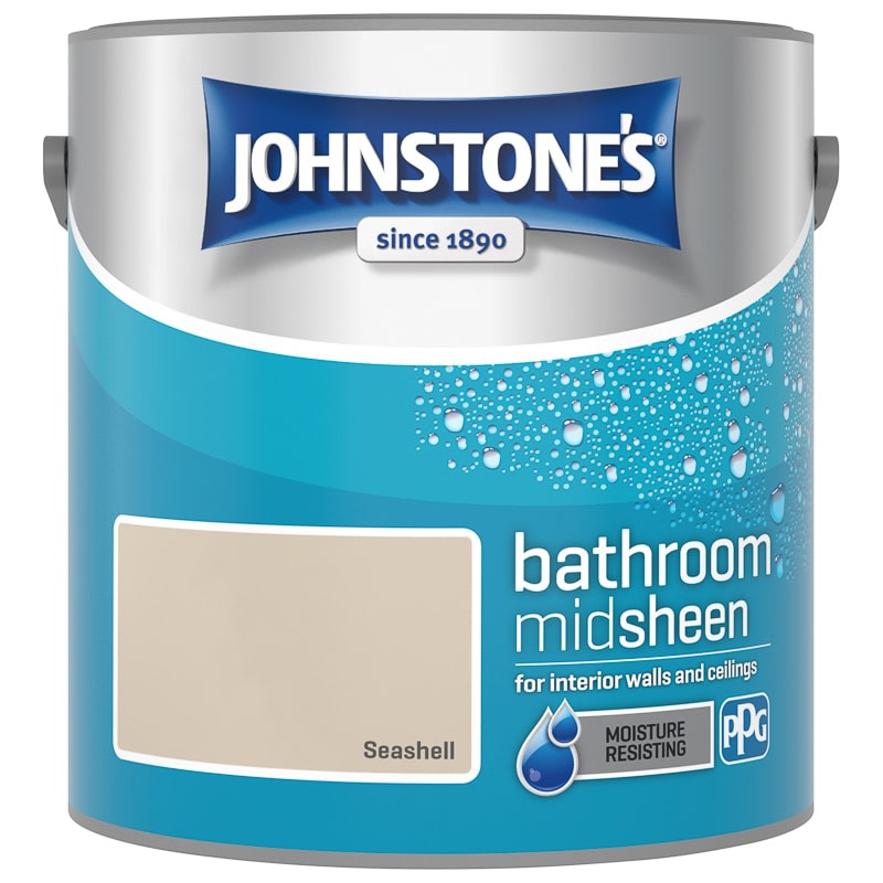 Johnstone’s Seashell Bathroom Mid-Sheen Emulsion Paint 2.5litre