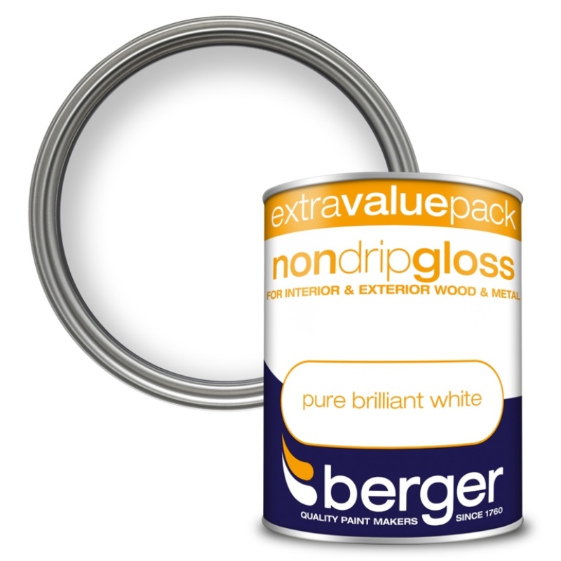 Berger Non Drip Gloss Pure Brilliant White 1.25litre